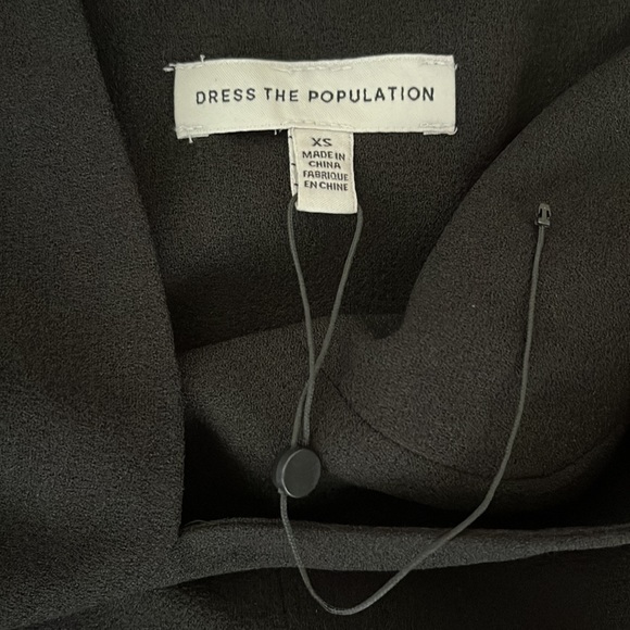 DRESS THE POPULATION Darleen V-Neck Embroidered Mesh Cocktail Dress, XS.  0187 - Picture 10 of 11
